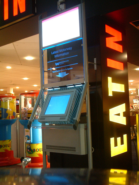 The v36 kiosk unit is designed to comfortably accommodate wheelchair users, whilst maintaining a stylish design. The large area above the screen is ideal for advertising or identification.